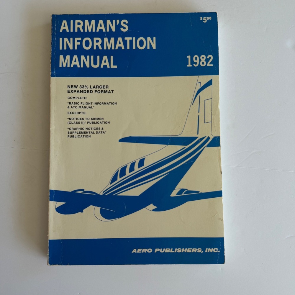 Vintage 1982 Airman's Information Manual Aero Publishers Pilot Training Book